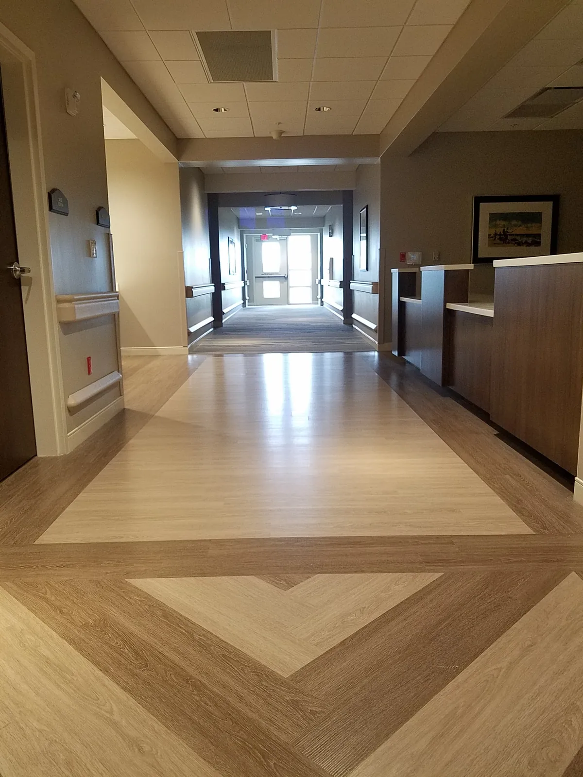 Commercial LVP — Custom Corridor Pattern
